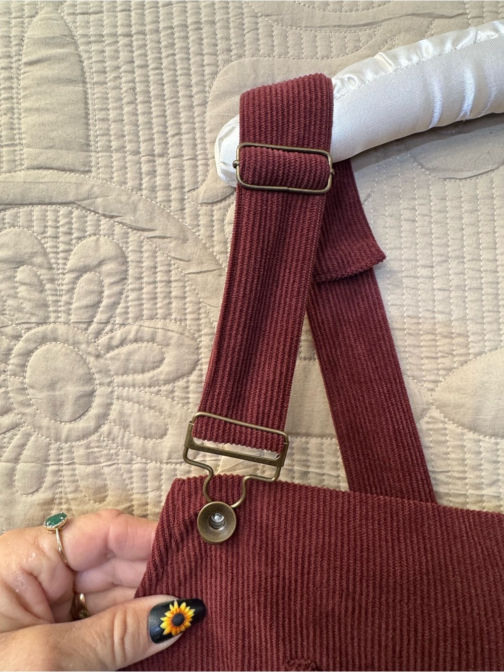 Burgundy Corduroy Bib Overall/Jumpsuit - Picture 5 of 9